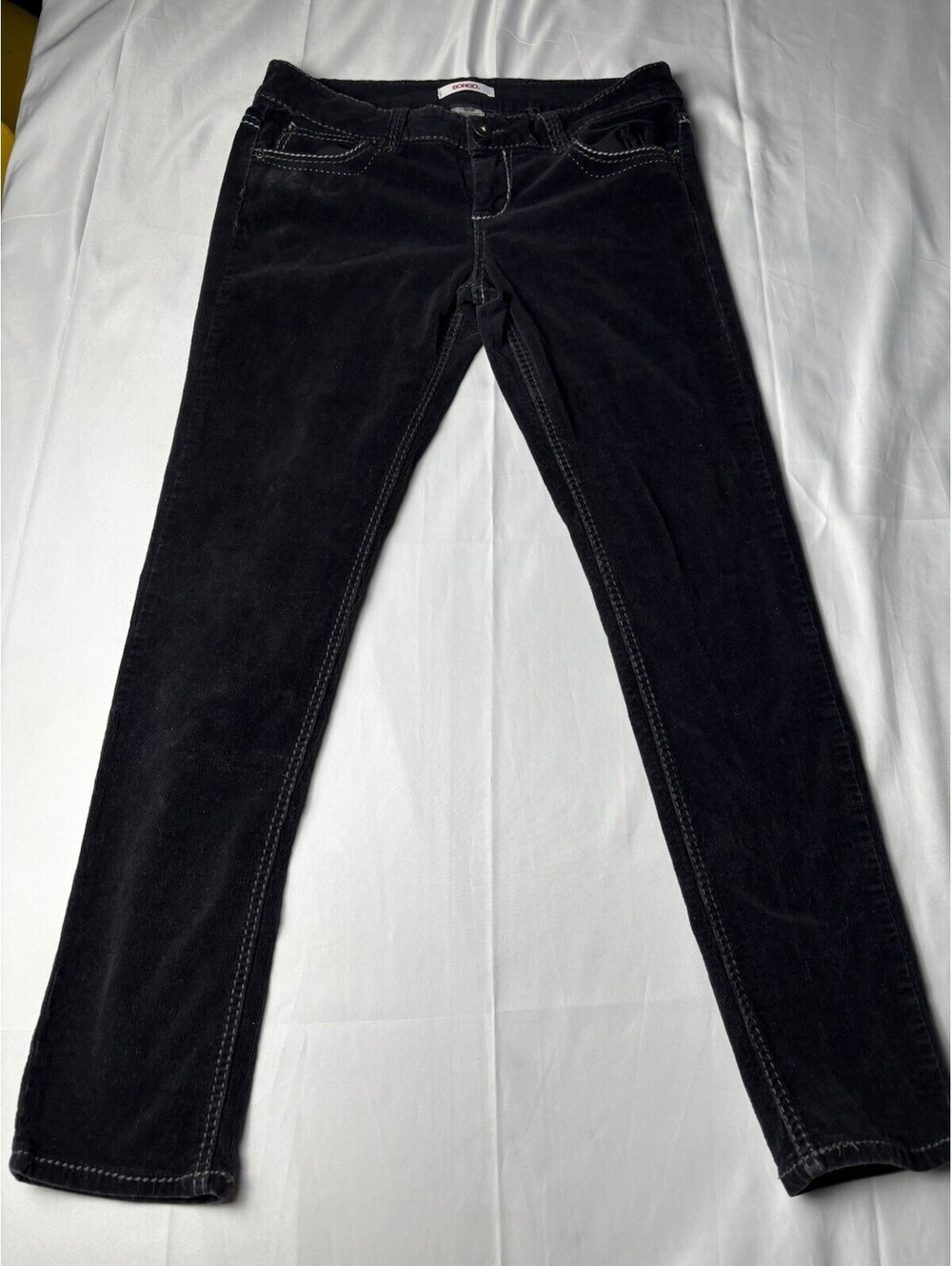 Bongo Black Corduroy Jeans for Women Size 13 Y2K Straightleg